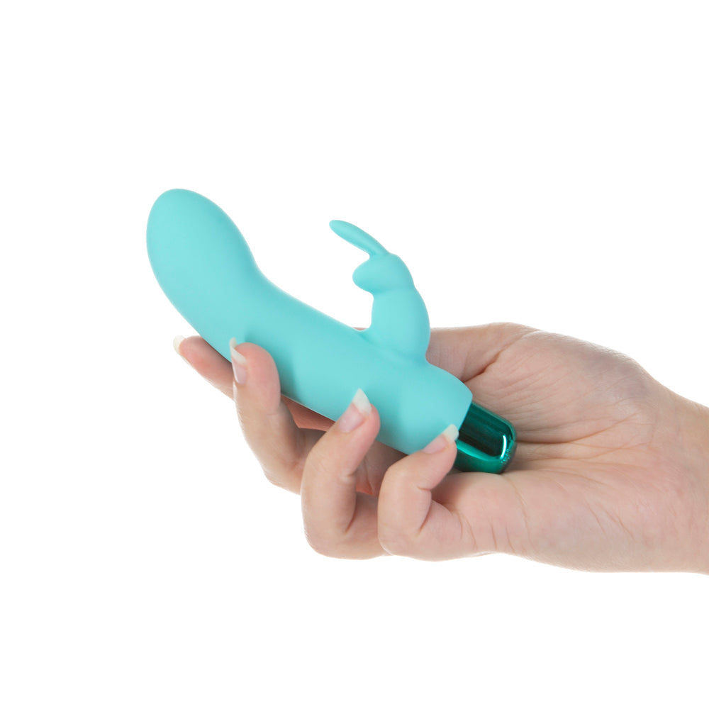 POWERBULLET ALICE''S BUNNY RECHARGEABLE BULLET VIBRATOR WITH SILICONE RABBIT SLEEVE TEAL