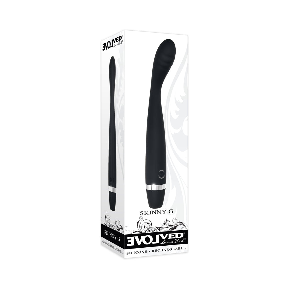 EVOLVED - SKINNY G RECHARGEABLE SILICONE SLI MLINE G-SPOT VIBRATOR BLACK