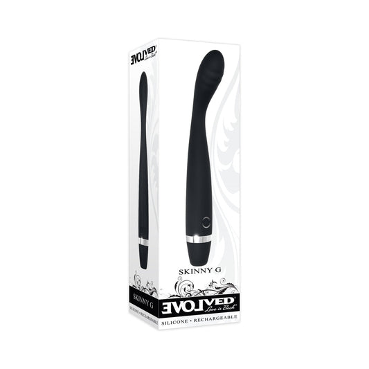 EVOLVED - SKINNY G RECHARGEABLE SILICONE SLI MLINE G-SPOT VIBRATOR BLACK
