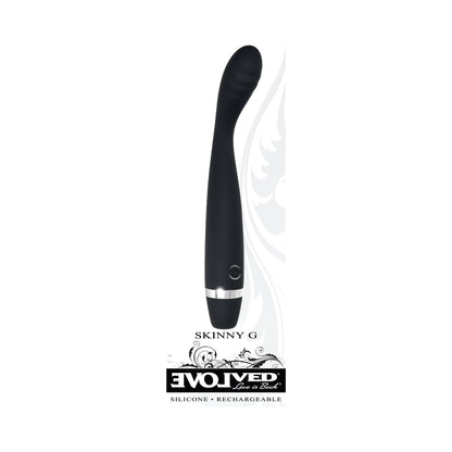 EVOLVED SKINNY G RECHARGEABLE SILICONE SLI MLINE G-SPOT VIBRATOR BLACK