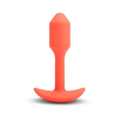 B-VIBE - VIBRATING SNUG PLUG 1 RECHARGEABLE WEIGHTED SILICONE ANAL PLUG ORANGE