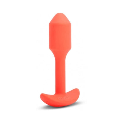 B-VIBE - VIBRATING SNUG PLUG 1 RECHARGEABLE WEIGHTED SILICONE ANAL PLUG ORANGE