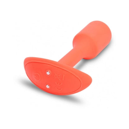 B-VIBE - VIBRATING SNUG PLUG 1 RECHARGEABLE WEIGHTED SILICONE ANAL PLUG ORANGE