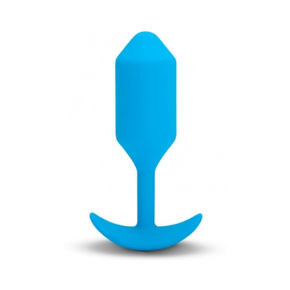 B-VIBE - VIBRATING SNUG PLUG 3 RECHARGEABLE WEIGHTED SILICONE ANAL PLUG BLUE