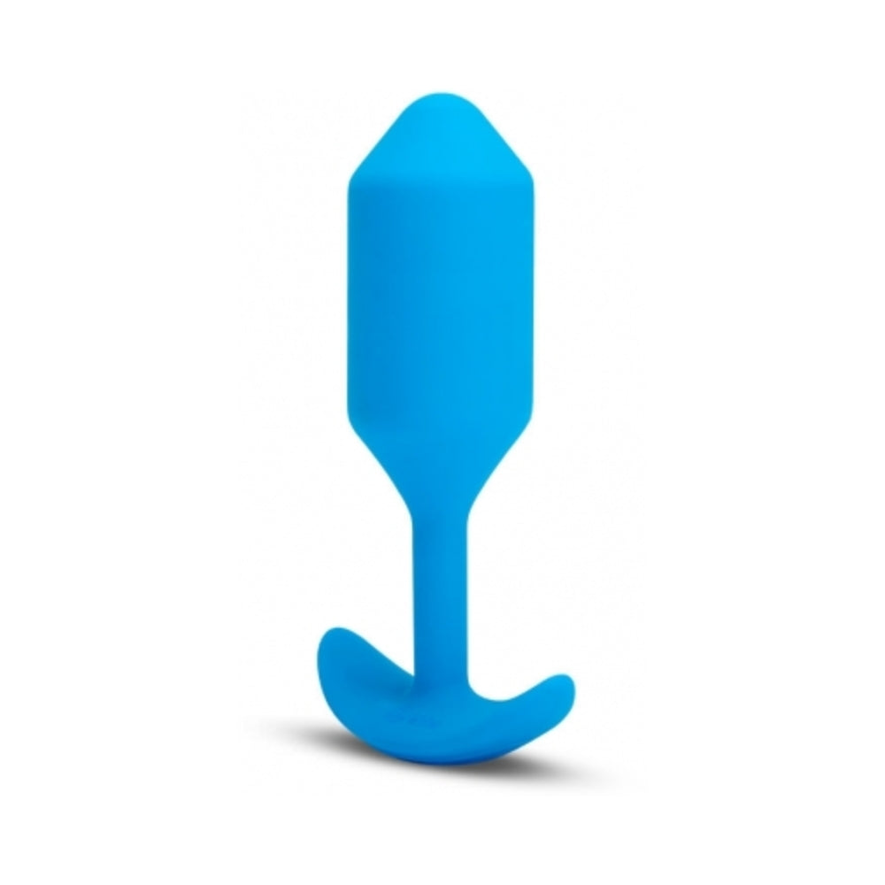 B-VIBE - VIBRATING SNUG PLUG 3 RECHARGEABLE WEIGHTED SILICONE ANAL PLUG BLUE