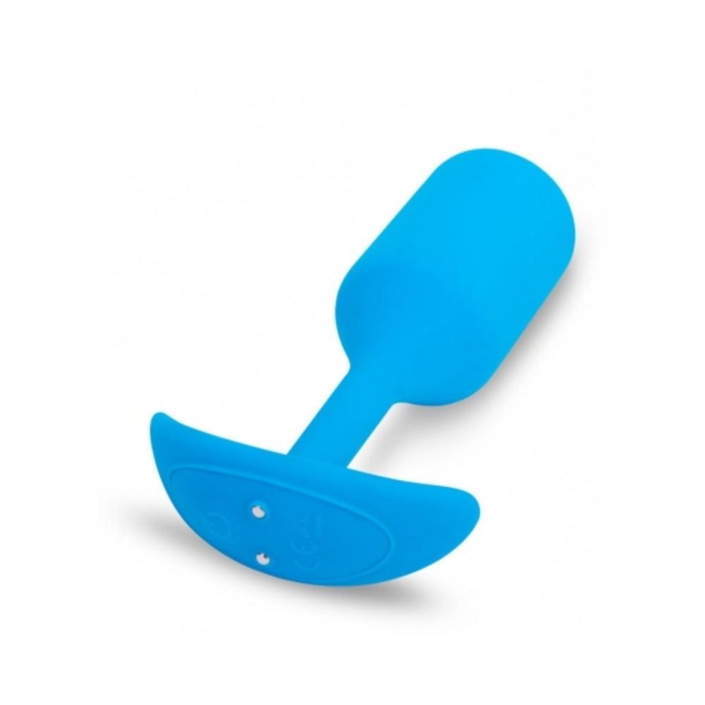 B-VIBE - VIBRATING SNUG PLUG 3 RECHARGEABLE WEIGHTED SILICONE ANAL PLUG BLUE