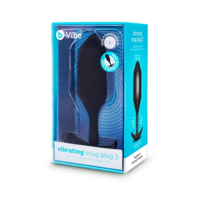 B-VIBE - VIBRATING SNUG PLUG 5 RECHARGEABLE WEIGHTED SILICONE ANAL PLUG BLACK