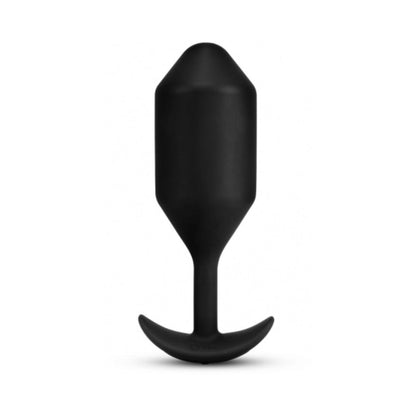 B-VIBE - VIBRATING SNUG PLUG 5 RECHARGEABLE WEIGHTED SILICONE ANAL PLUG BLACK