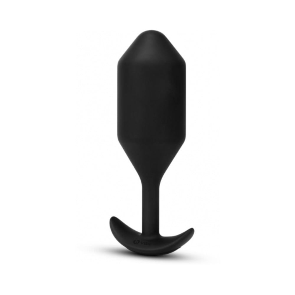 B-VIBE - VIBRATING SNUG PLUG 5 RECHARGEABLE WEIGHTED SILICONE ANAL PLUG BLACK