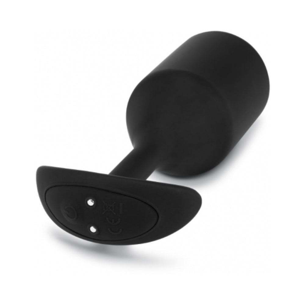 B-VIBE - VIBRATING SNUG PLUG 5 RECHARGEABLE WEIGHTED SILICONE ANAL PLUG BLACK