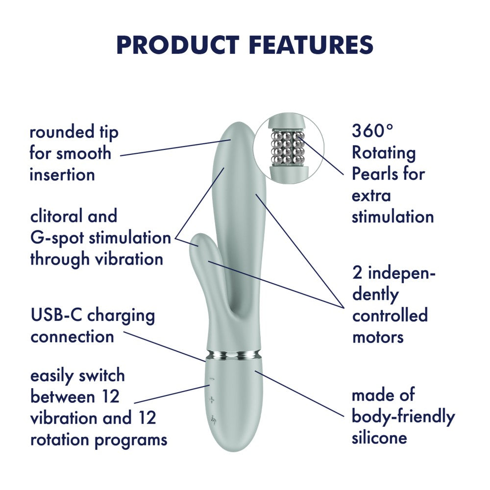 SATISFYER - PEARL BUNNY 2 - GREYGREEN