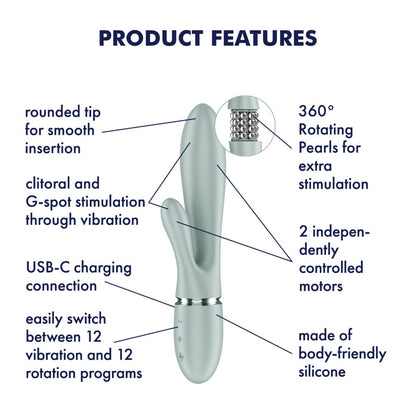 SATISFYER - PEARL BUNNY 2 - GREYGREEN