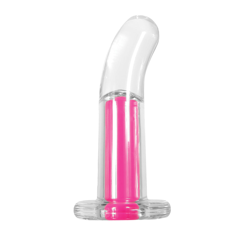 GENDER X PINK PARADISE RECHARGEABLE REMOTE-CONTROLLED VIBRATING CURVED ANAL PLUG CLEAR/PINK