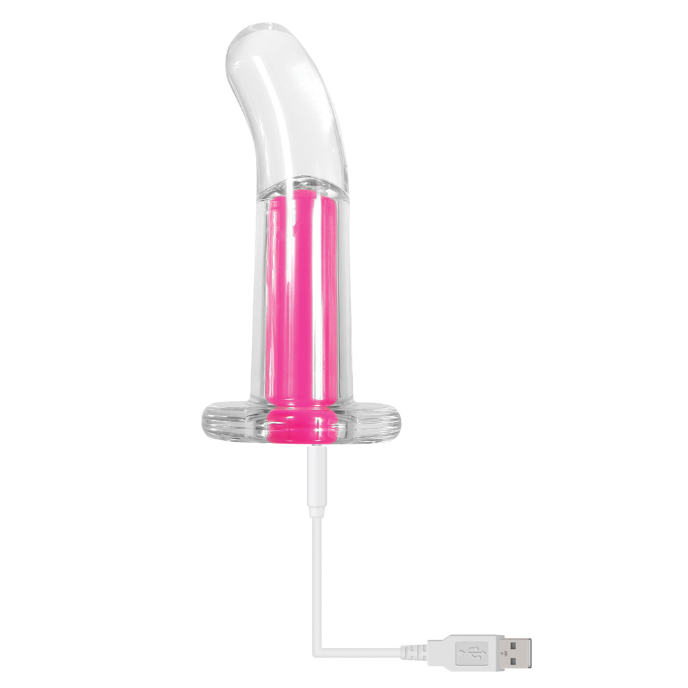 GENDER X PINK PARADISE RECHARGEABLE REMOTE-CONTROLLED VIBRATING CURVED ANAL PLUG CLEAR/PINK