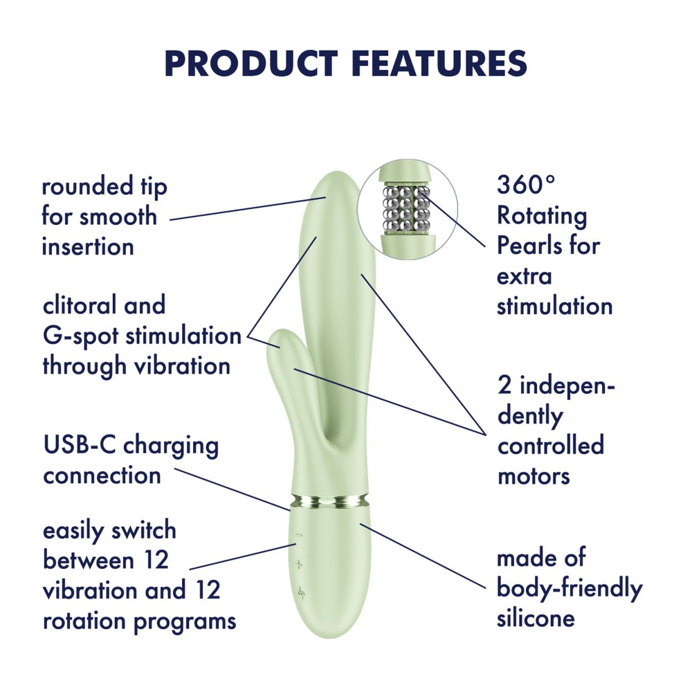 SATISFYER - PEARL BUNNY 2 - LIGHT GREEN