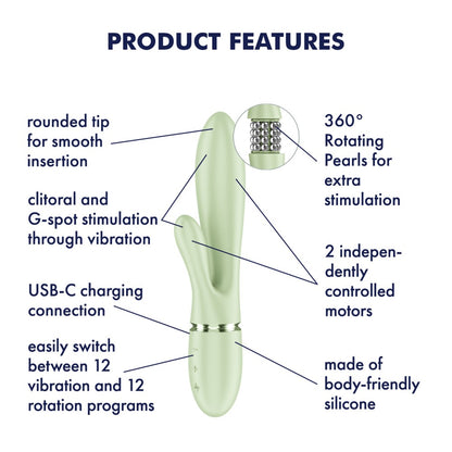 SATISFYER - PEARL BUNNY 2 - LIGHT GREEN