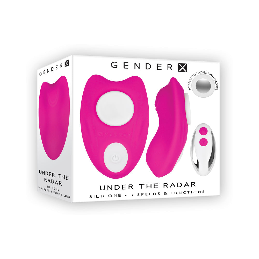 GENDER X - UNDER THE RADAR RECHARGEABLE REMOTE-CONTROLLED MAGNETIC SILICONE UNDERWEAR VIBRATOR PINK