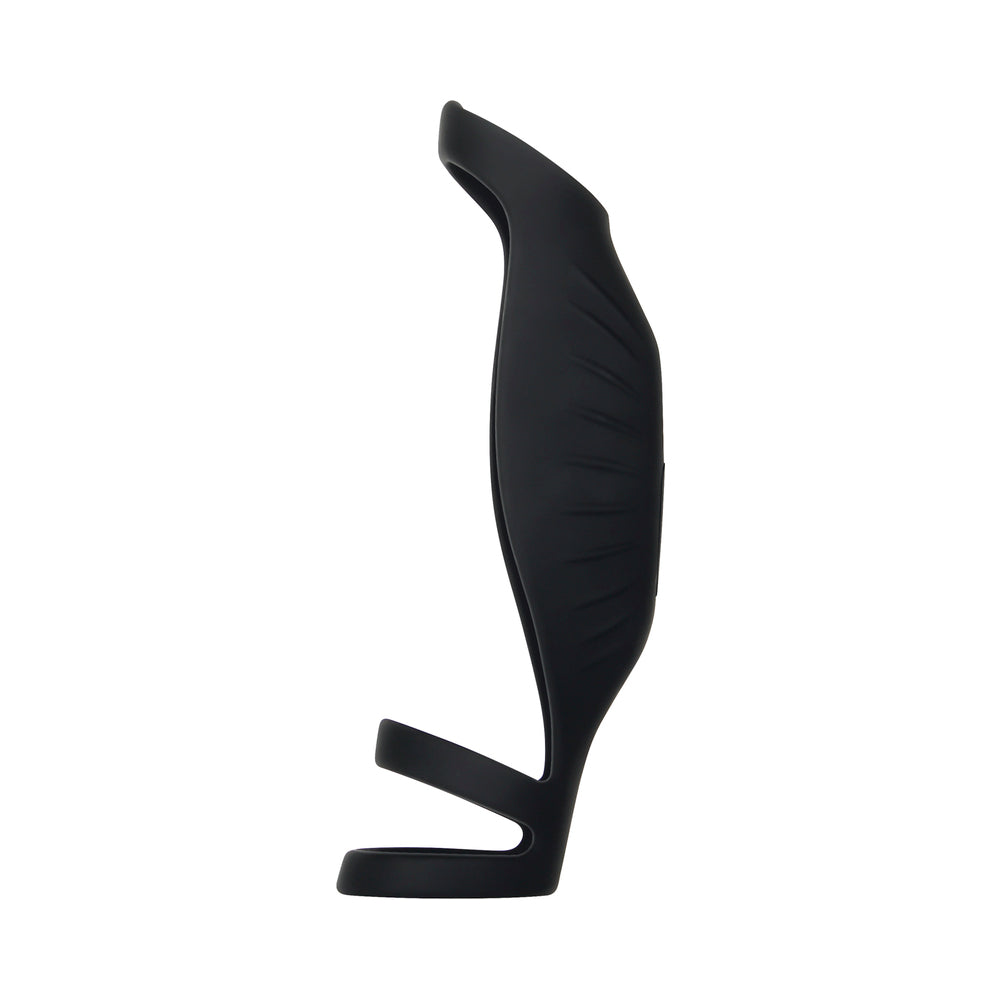 GENDER X - FUNDA DE SILICONA VIBRATORIA RECARGABLE DE TRIPLE ANILLO PARA PENE ROCKETEER NEGRA