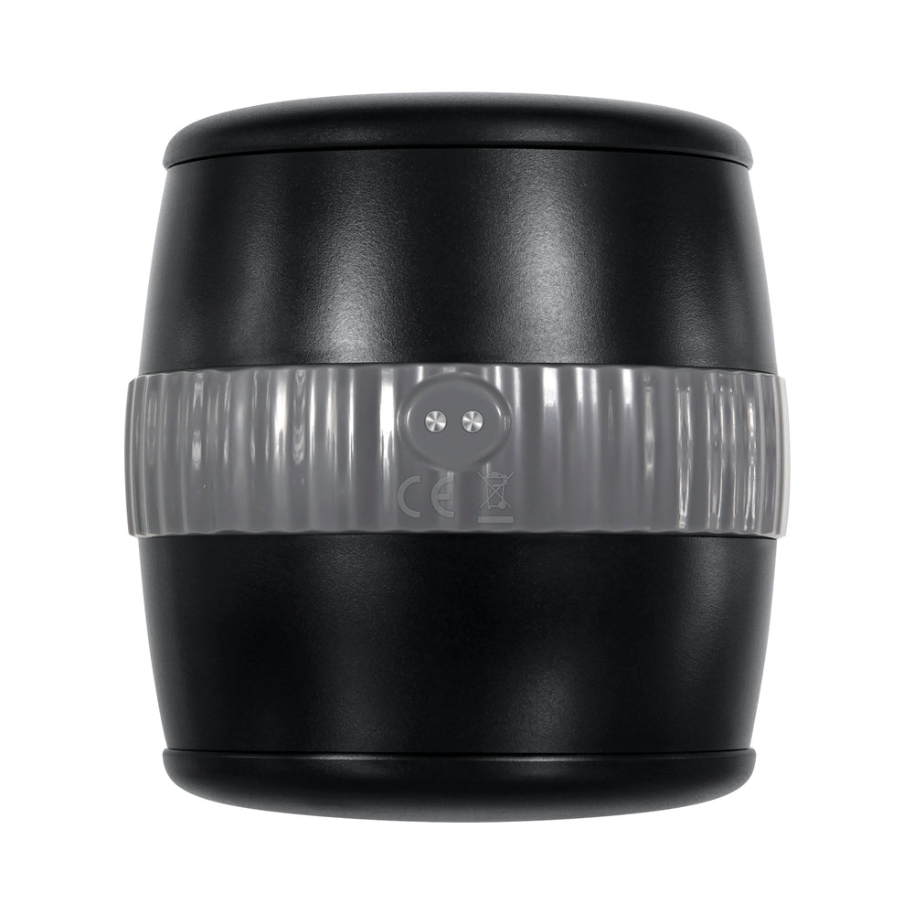 GENDER X BARREL OF FUN RECHARGEABLE OPEN-ENDED VIBRATING STROKER BLACK