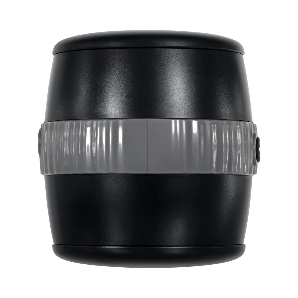 GENDER X BARREL OF FUN RECHARGEABLE OPEN-ENDED VIBRATING STROKER BLACK