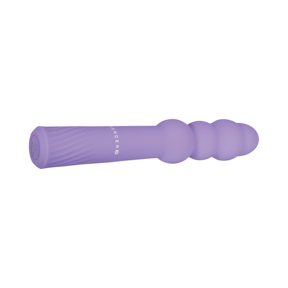 GENDER X BUMPY RIDE RECHARGEABLE FLEXIBLE SILICONE BEADED VIBRATOR PURPLE