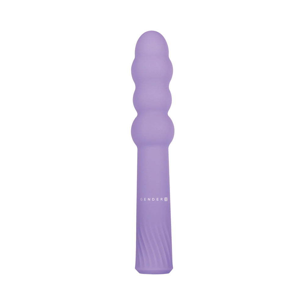 GENDER X BUMPY RIDE RECHARGEABLE FLEXIBLE SILICONE BEADED VIBRATOR PURPLE