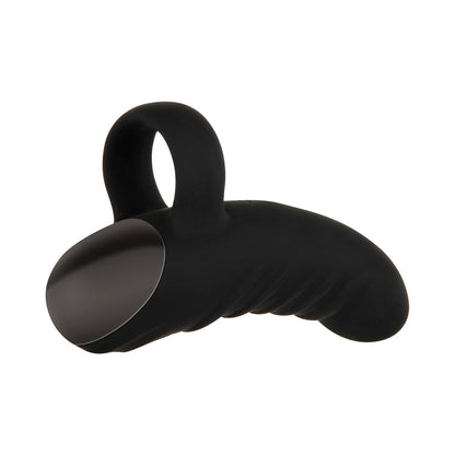 EVOLVED HOOKED ON YOU RECHARGEABLE SILICONE FINGER VIBRATOR BLACK