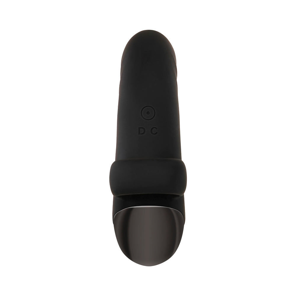 EVOLVED HOOKED ON YOU RECHARGEABLE SILICONE FINGER VIBRATOR BLACK