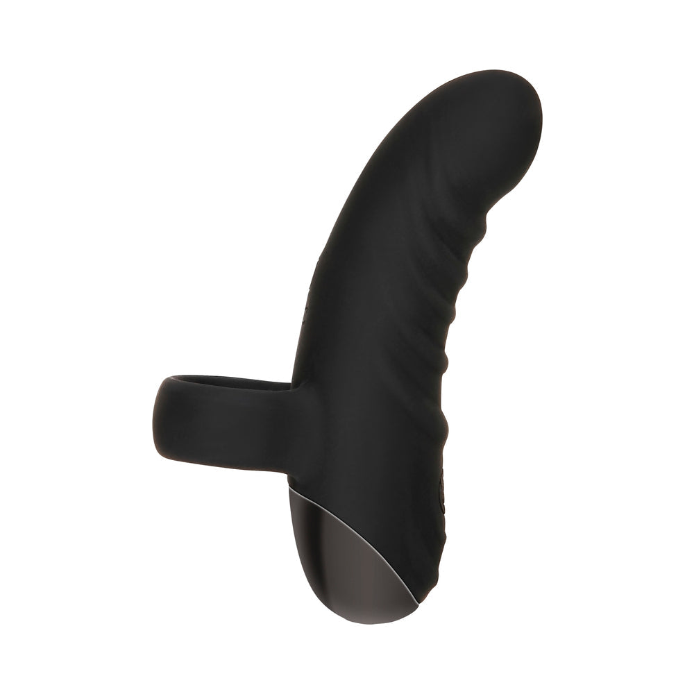 EVOLVED HOOKED ON YOU RECHARGEABLE SILICONE FINGER VIBRATOR BLACK