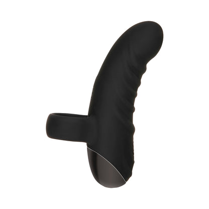 EVOLVED HOOKED ON YOU RECHARGEABLE SILICONE FINGER VIBRATOR BLACK