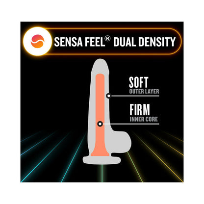 BLUSH - NEO ELITE GLOW IN THE DARK VIPER 7 IN. DUAL-DENSITY DILDO NEON ORANGE