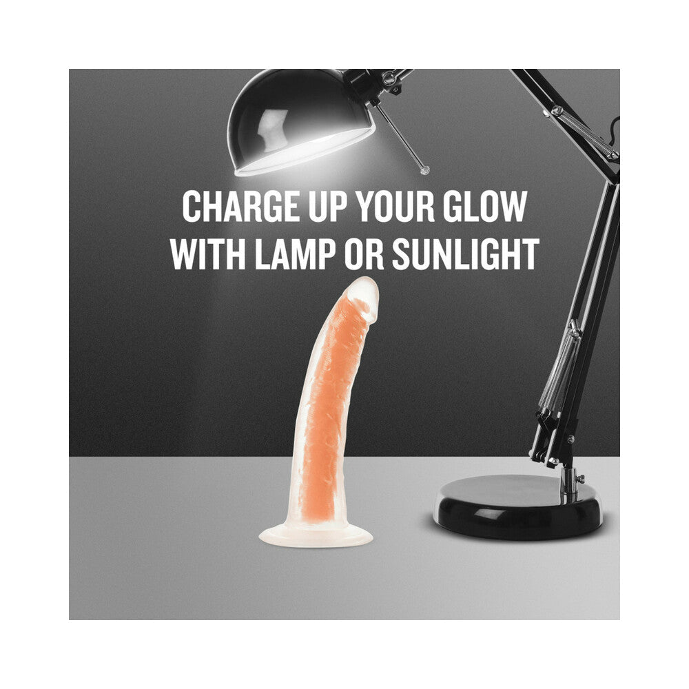 BLUSH - NEO ELITE GLOW IN THE DARK VIPER 7 IN. DUAL-DENSITY DILDO NEON ORANGE