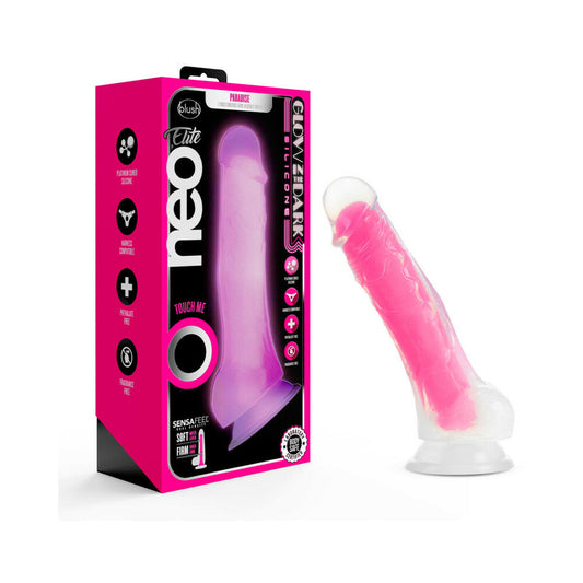 NEO ELITE GLOW IN THE DARK VIPER 7 IN. DUAL-DENSITY DILDO NEON PINK
