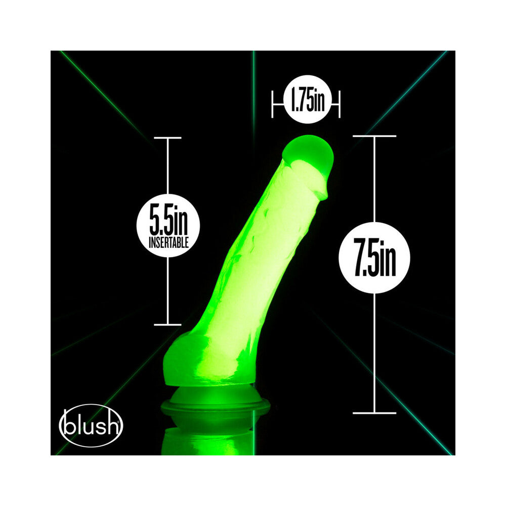 NEO ELITE GLOW IN THE DARK VIPER 7 IN. DUAL-DENSITY DILDO NEON GREEN