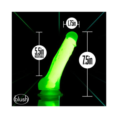 NEO ELITE GLOW IN THE DARK VIPER 7 IN. DUAL-DENSITY DILDO NEON GREEN