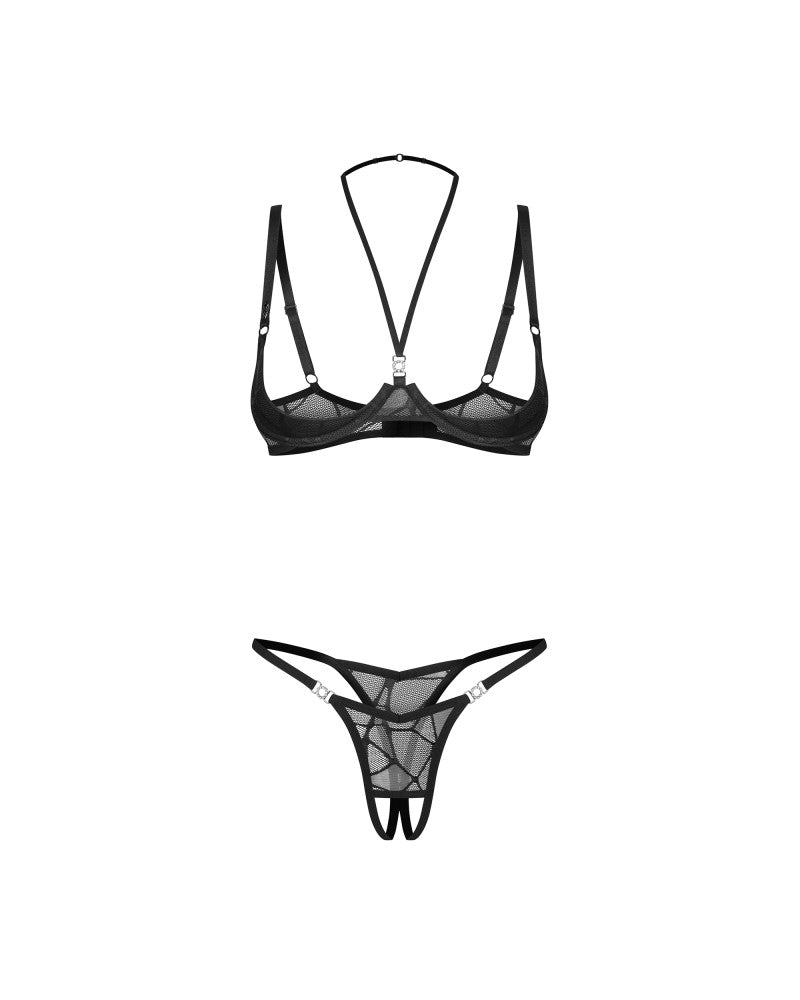 OBSESSIVE - OLIANNA 2-PCS CROTCHLESS SET   S/M
