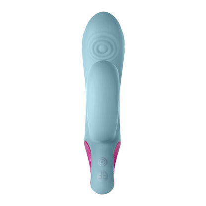 FEMMEFUNN CORA RECHARGEABLE SILICONE THUMPING DUAL STIMULATION VIBRATOR LIGHT BLUE