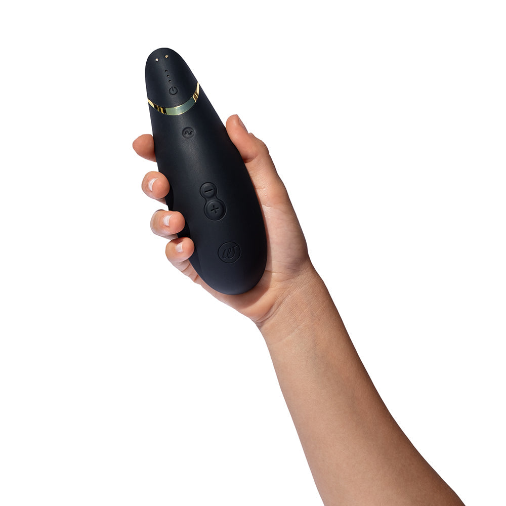 WOMANIZER - PREMIUM 2 RECHARGEABLE SILICONE LUXURIOUS PLEASURE AIR CLITORAL STIMULATOR BLACK