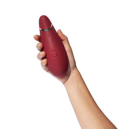 WOMANIZER PREMIUM 2 RECHARGEABLE SILICONE LUXURIOUS PLEASURE AIR CLITORAL STIMULATOR BORDEAUX