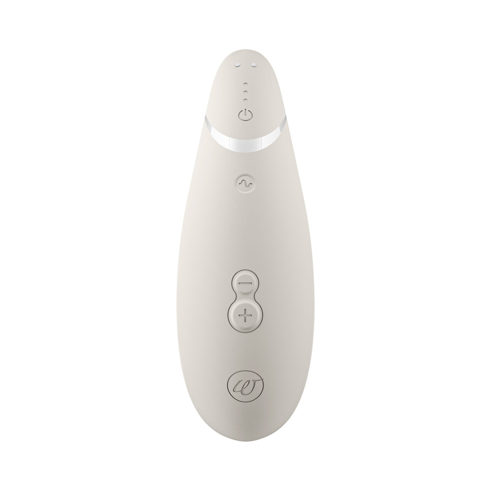 WOMANIZER PREMIUM 2 RECHARGEABLE SILICONE LUXURIOUS PLEASURE AIR CLITORAL STIMULATOR WARM GRAY
