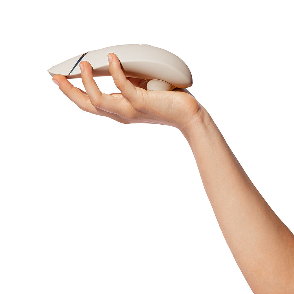 WOMANIZER PREMIUM 2 RECHARGEABLE SILICONE LUXURIOUS PLEASURE AIR CLITORAL STIMULATOR WARM GRAY