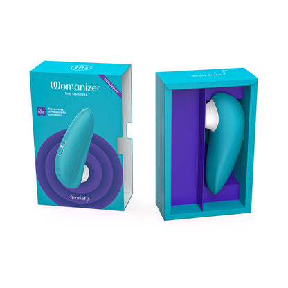 WOMANIZER STARLET 3 RECHARGEABLE SILICONE COMPACT PLEASURE AIR CLITORAL STIMULATOR TURQUOISE