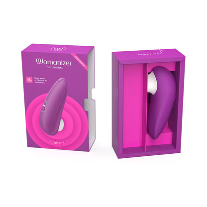 WOMANIZER STARLET 3 RECHARGEABLE SILICONE COMPACT PLEASURE AIR CLITORAL STIMULATOR VIOLET