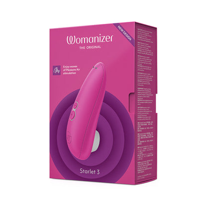 WOMANIZER STARLET 3 RECHARGEABLE SILICONE COMPACT PLEASURE AIR CLITORAL STIMULATOR PINK