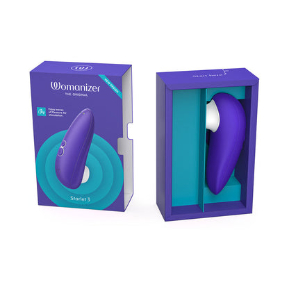 WOMANIZER STARLET 3 RECHARGEABLE SILICONE COMPACT PLEASURE AIR CLITORAL STIMULATOR INDIGO
