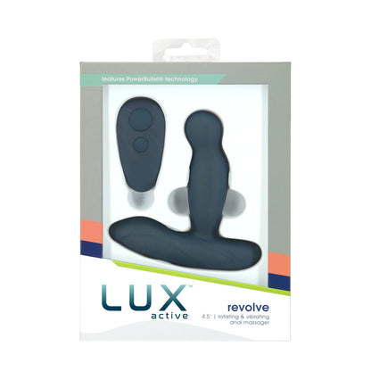 LUX ACTIVE REVOLVE 4.5 IN. ROTATING AND VIBRATING SILICONE MASSAGER BLACK
