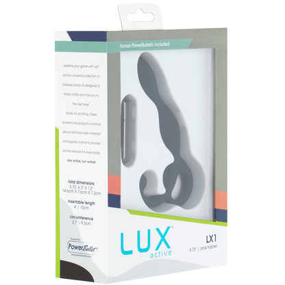 LUX ACTIVE LX1 5.75 IN. ANAL TRAINER SILICONE WITH POWER BULLET DARK BLUE