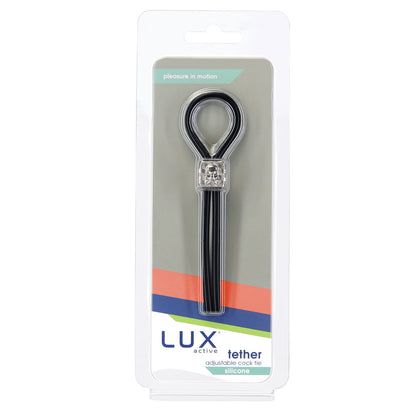 LUX ACTIVE TETHER ADJUSTABLE COCK TIE SILICONE BLACK  LASSO/BOLO