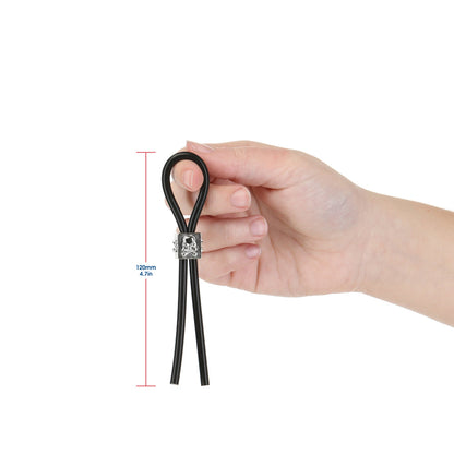 LUX ACTIVE TETHER ADJUSTABLE COCK TIE SILICONE BLACK  LASSO/BOLO