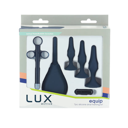 LUX ACTIVE EQUIP 7-PIECE ANAL PLUG TRAINING KIT SILICONE BLACK